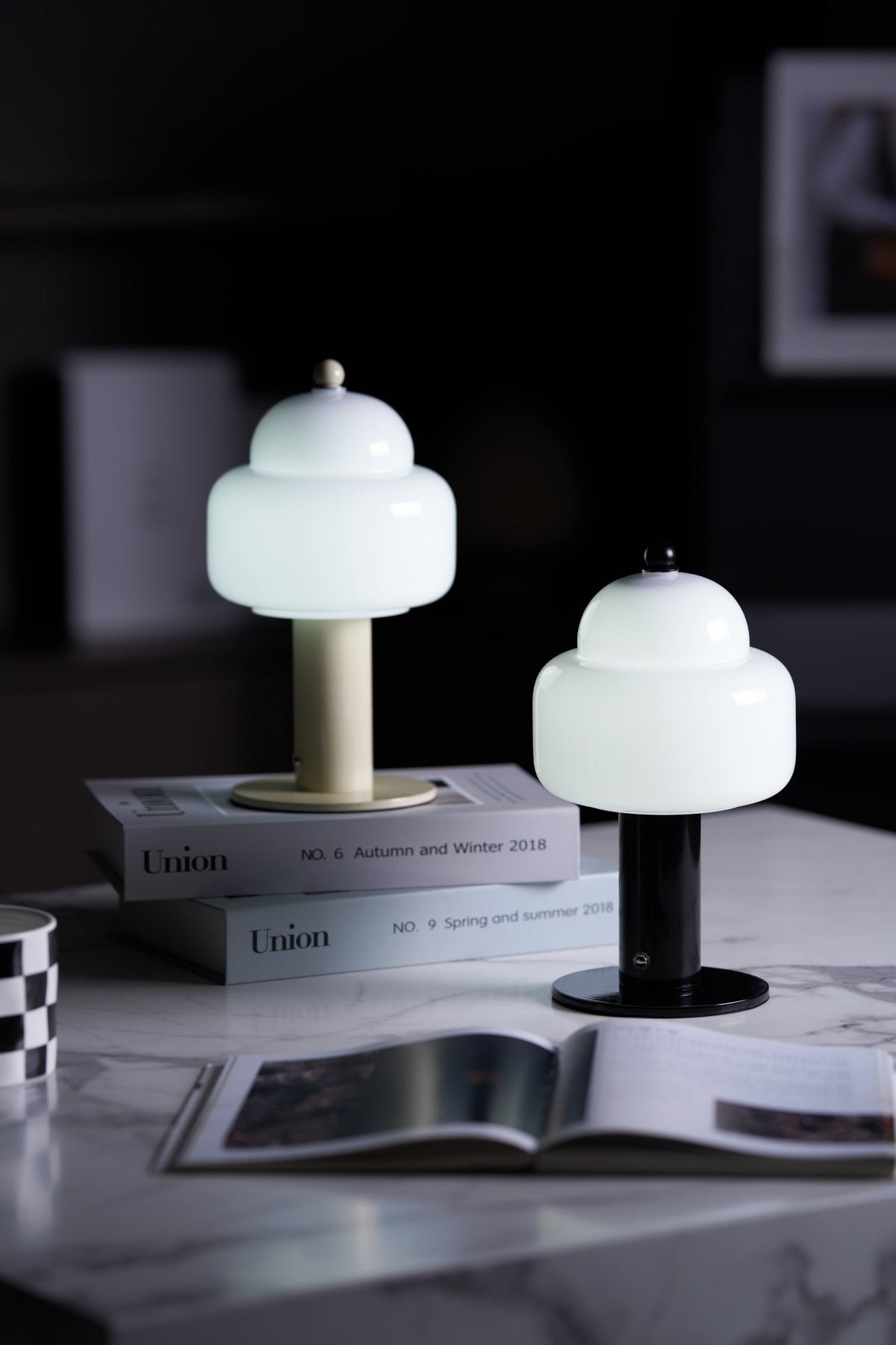 Cloud Dome Table Lamp – Sculptural LED Nightstand Light in Glass & Metal