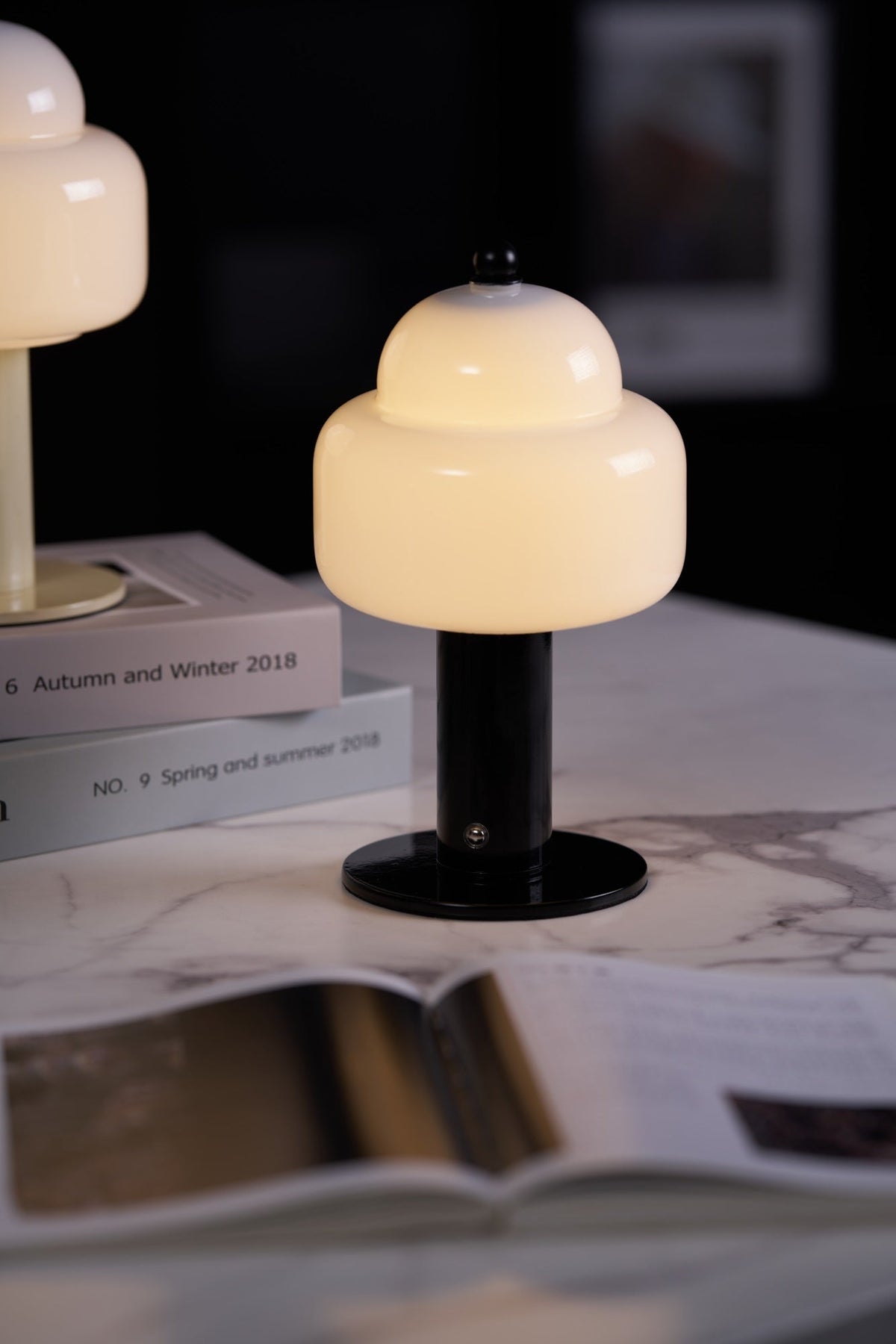 Cloud Dome Table Lamp – Sculptural LED Nightstand Light in Glass & Metal