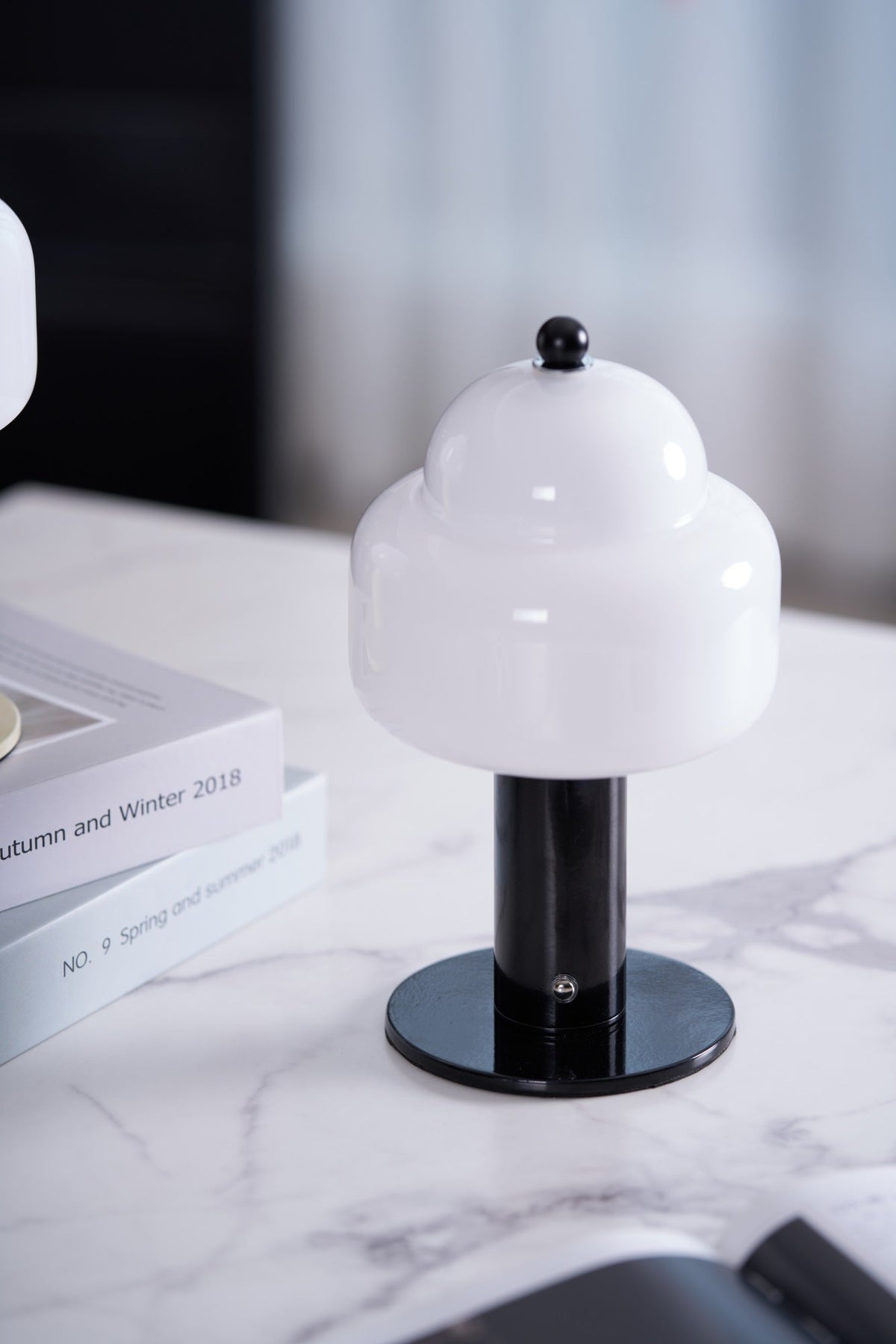 Cloud Dome Table Lamp – Sculptural LED Nightstand Light in Glass & Metal