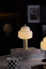 Cloud Dome Table Lamp – Sculptural LED Nightstand Light in Glass & Metal