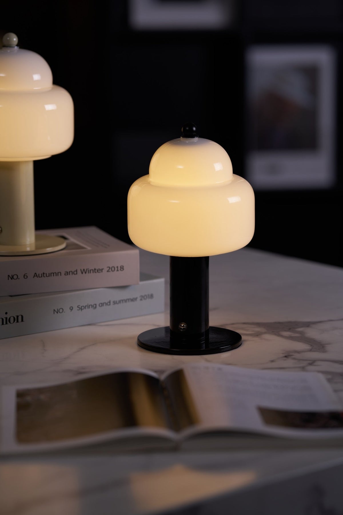 Cloud Dome Table Lamp – Sculptural LED Nightstand Light in Glass & Metal