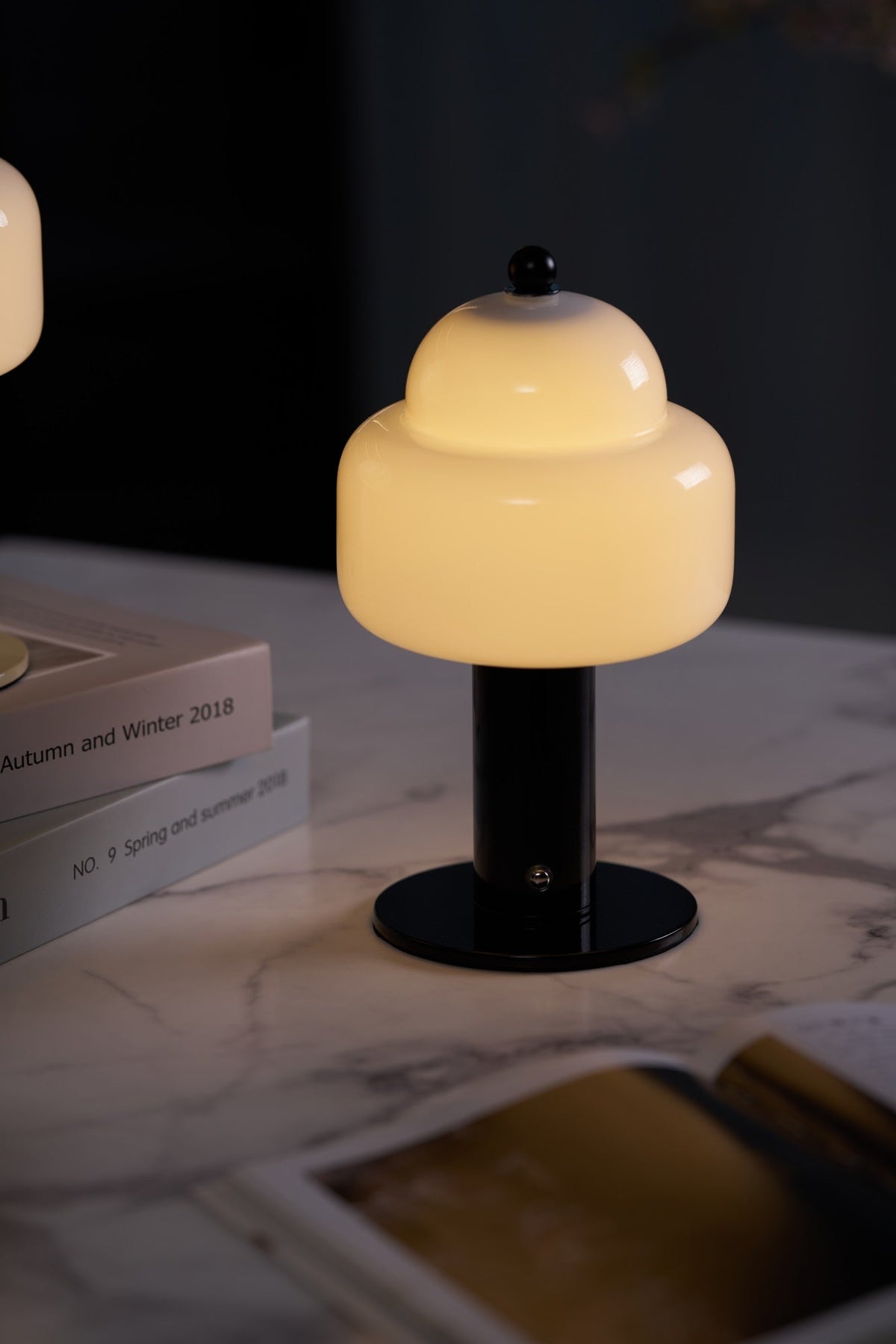 Cloud Dome Table Lamp – Sculptural LED Nightstand Light in Glass & Metal
