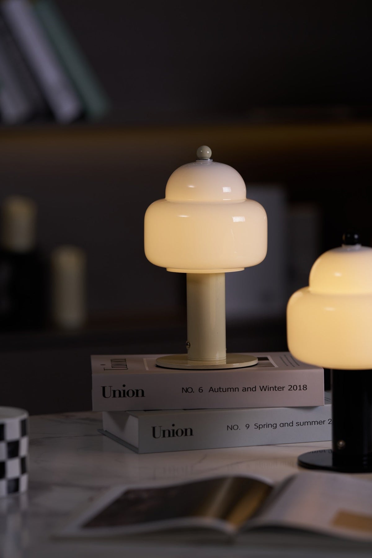 Cloud Dome Table Lamp – Sculptural LED Nightstand Light in Glass & Metal