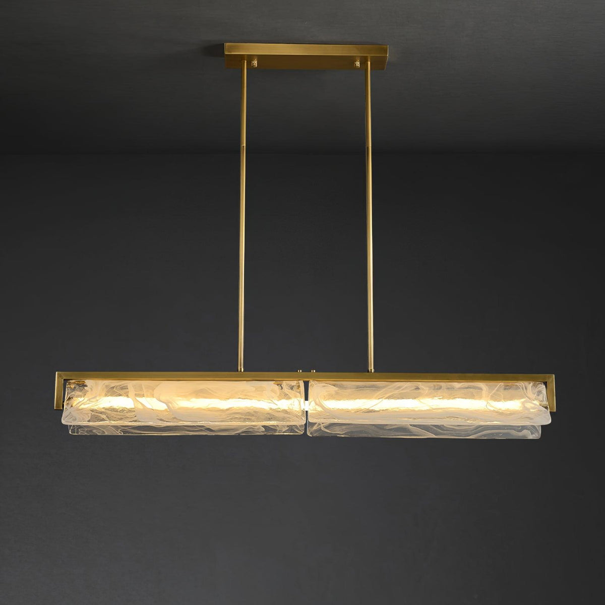 Cloud Fog LED Pendant Light – Handcrafted Brass and Glass Modern Hanging Lamp