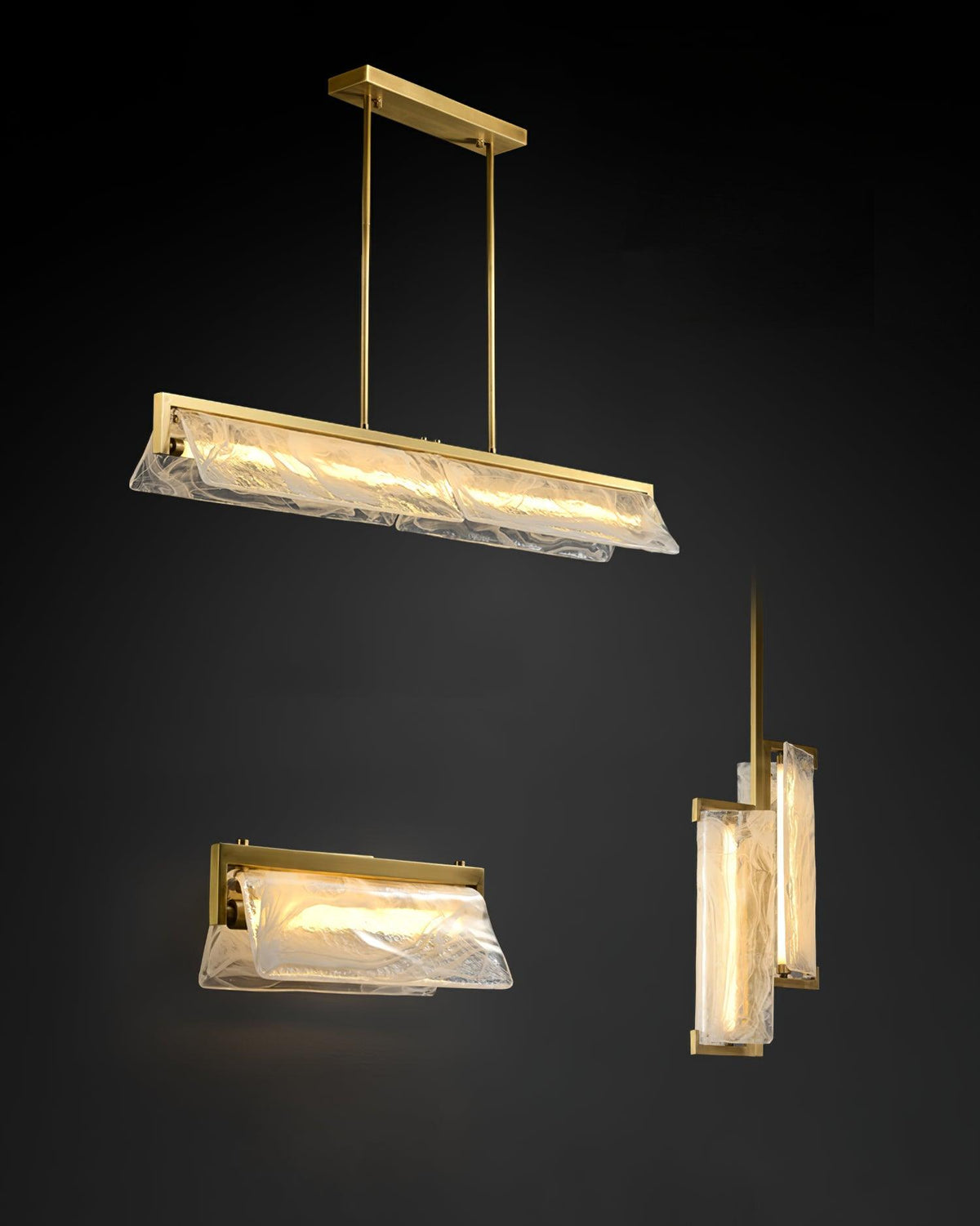 Cloud Fog LED Pendant Light – Handcrafted Brass and Glass Modern Hanging Lamp