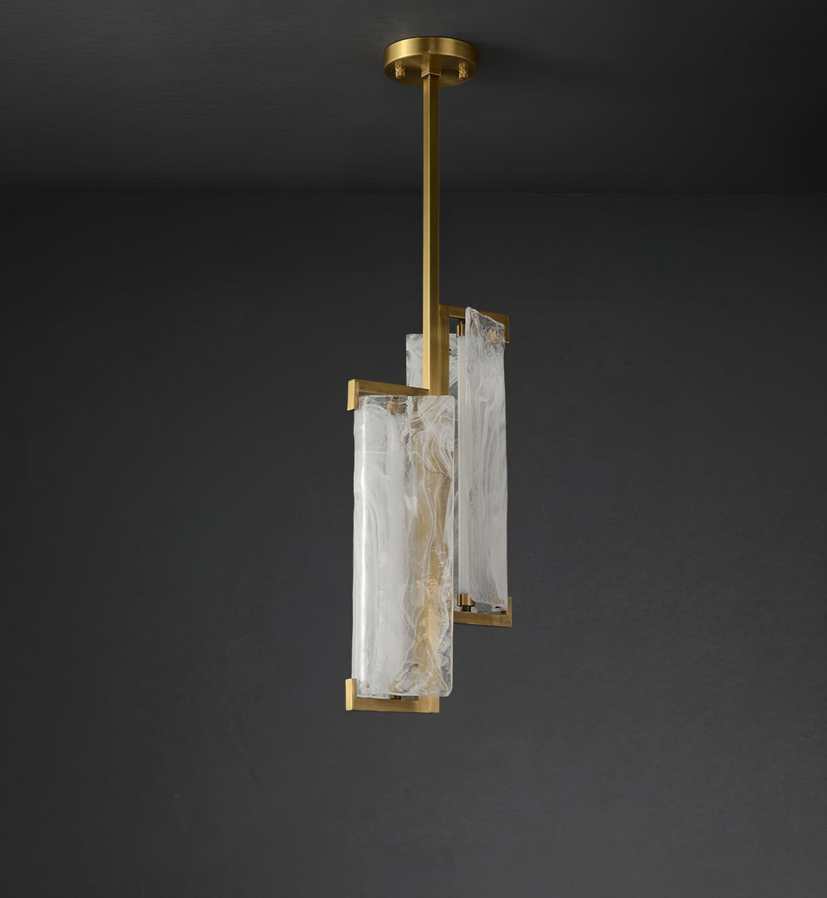 Cloud Fog LED Pendant Light – Handcrafted Brass and Glass Modern Hanging Lamp
