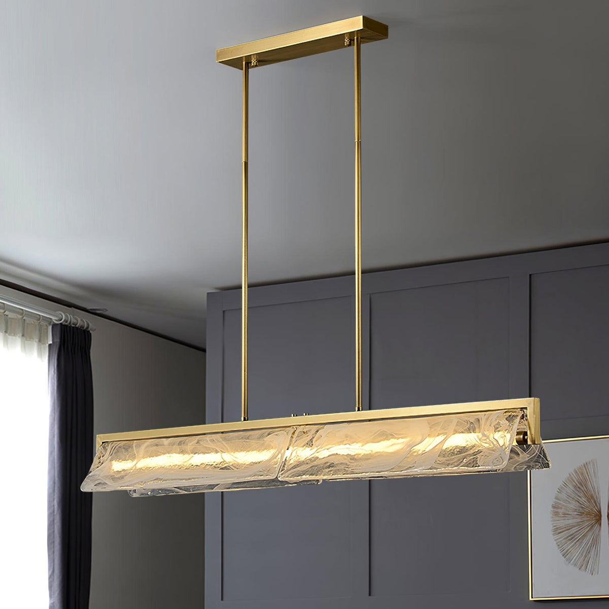 Cloud Fog LED Pendant Light – Handcrafted Brass and Glass Modern Hanging Lamp