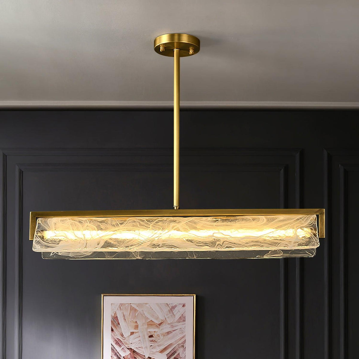 Cloud Fog LED Pendant Light – Handcrafted Brass and Glass Modern Hanging Lamp
