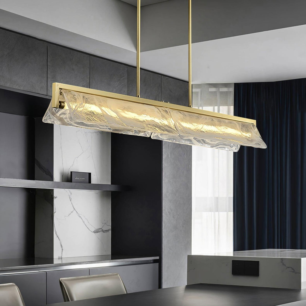 Cloud Fog LED Pendant Light – Handcrafted Brass and Glass Modern Hanging Lamp