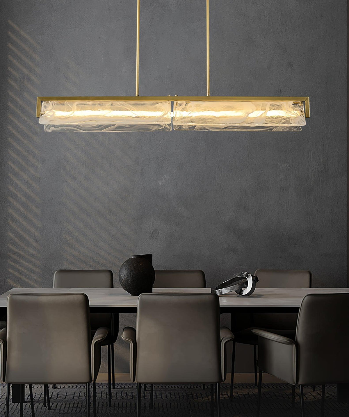Cloud Fog LED Pendant Light – Handcrafted Brass and Glass Modern Hanging Lamp