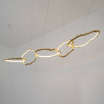 Cloud Rings Brass LED Chandelier, Modern Sculptural Pendant Light