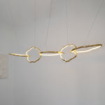 Cloud Rings Brass LED Chandelier, Modern Sculptural Pendant Light