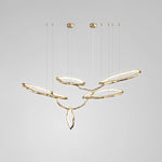 Cloud Rings Brass LED Chandelier, Modern Sculptural Pendant Light