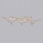 Cloud Rings Brass LED Chandelier, Modern Sculptural Pendant Light