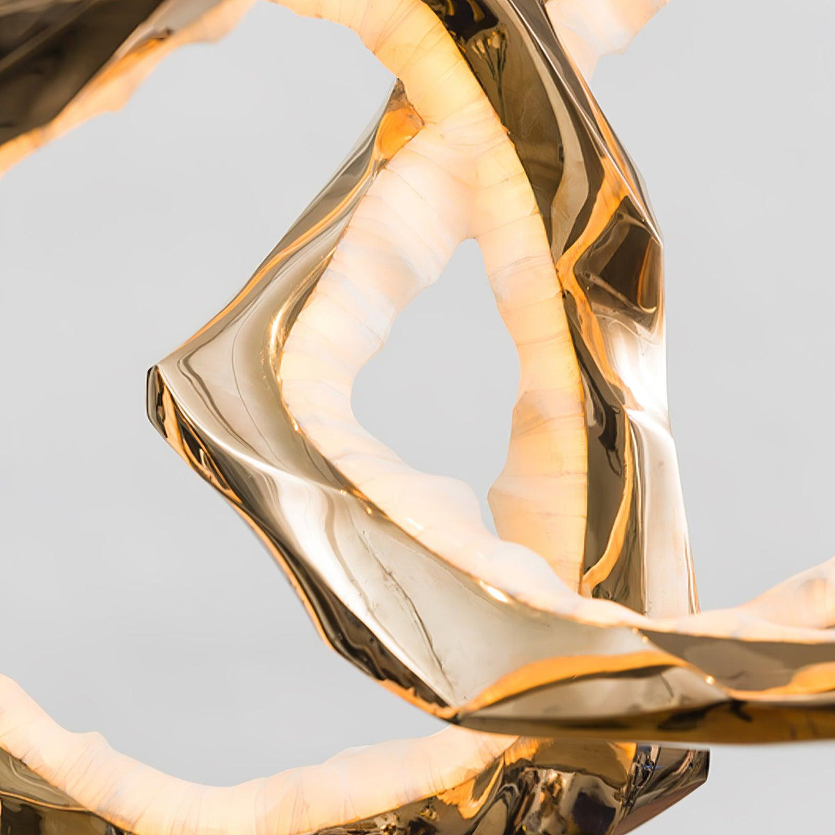 Cloud Rings Brass LED Chandelier, Modern Sculptural Pendant Light