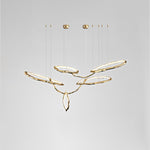 Cloud Rings Brass LED Chandelier, Modern Sculptural Pendant Light
