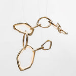 Cloud Rings Brass LED Chandelier, Modern Sculptural Pendant Light