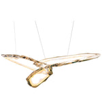 Cloud Rings Brass LED Chandelier, Modern Sculptural Pendant Light