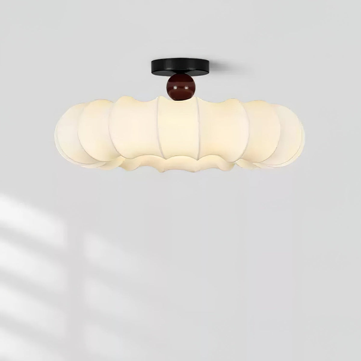 Cloudelle Flush Ceiling Light – Sculptural LED Ceiling Lamp with Walnut Accent