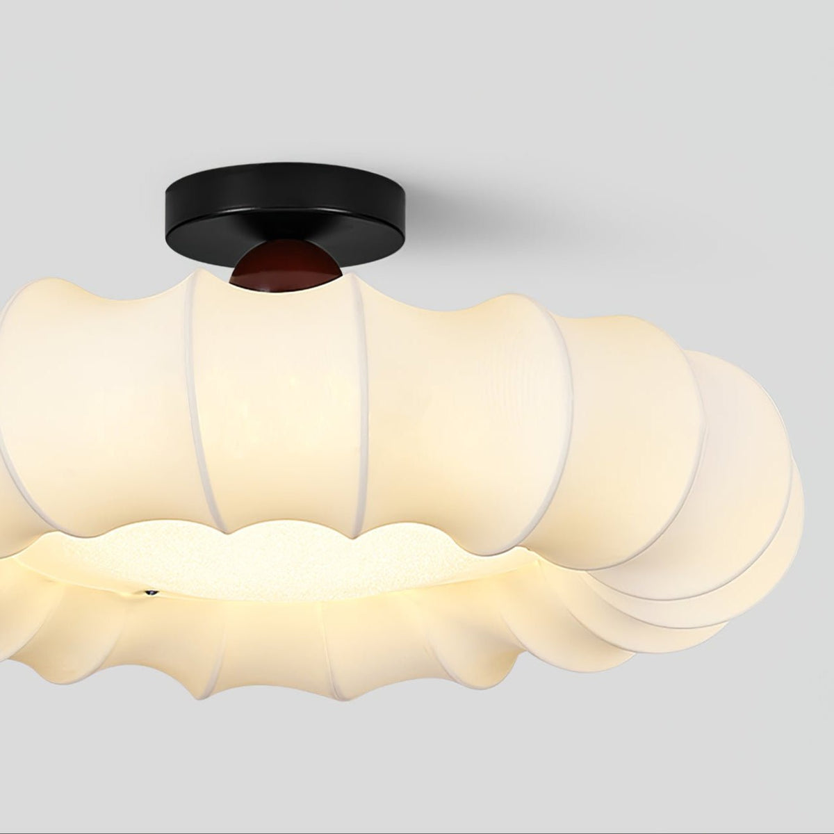 Cloudelle Flush Ceiling Light – Sculptural LED Ceiling Lamp with Walnut Accent