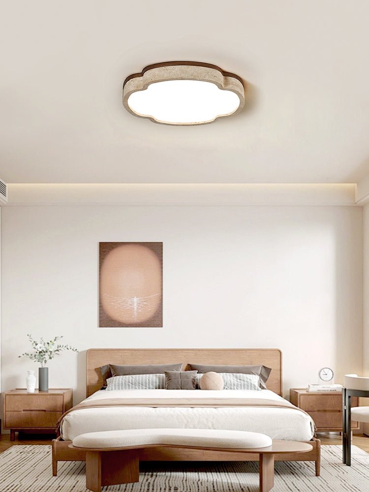 Cloudform Travertine LED Ceiling Light | Modern Flush Mount for Bedroom & Living Room