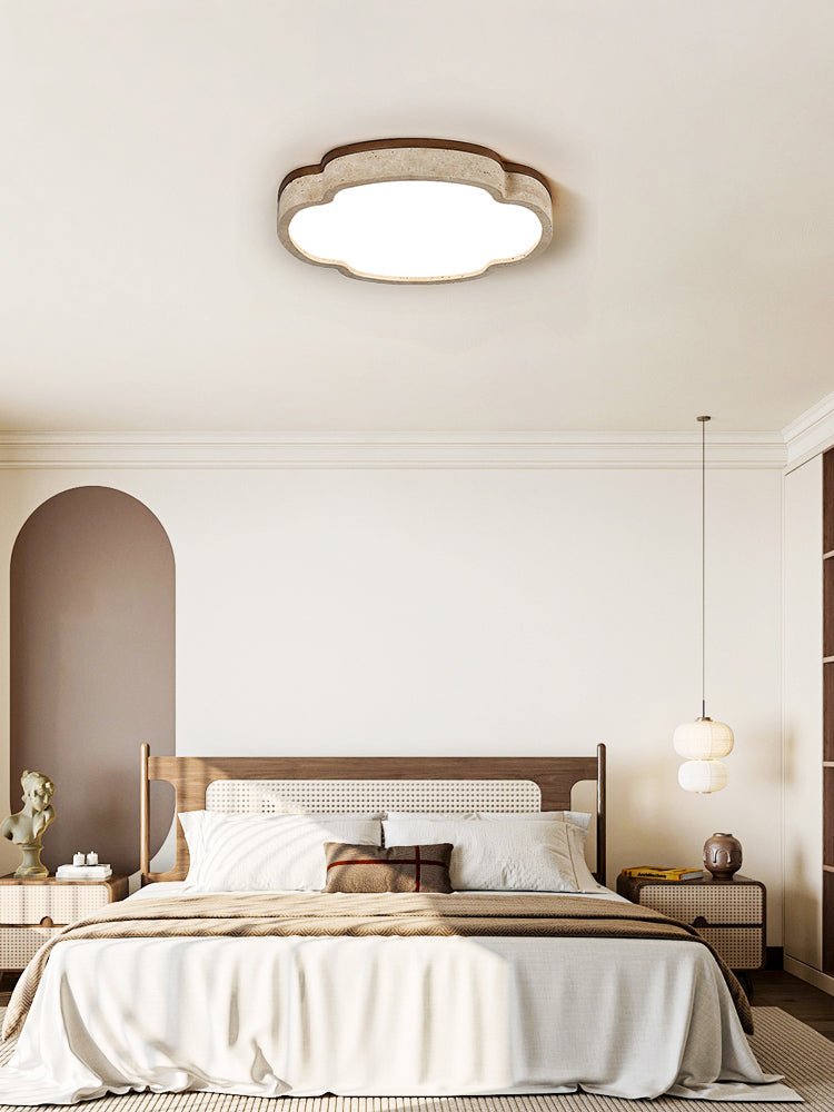 Cloudform Travertine LED Ceiling Light | Modern Flush Mount for Bedroom & Living Room