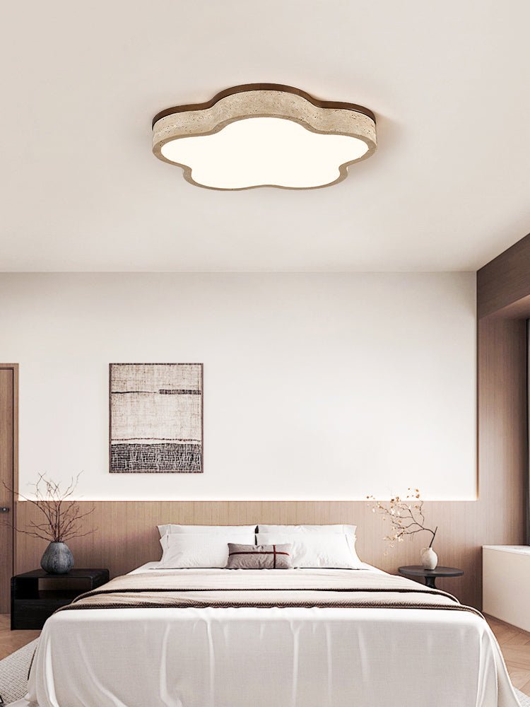 Cloudline Travertine Ceiling Light – Modern Flush Mount LED Lamp