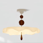 Cloudora Bloom Sculptural LED Ceiling Light in Walnut and White