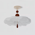 Cloudora Bloom Sculptural LED Ceiling Light in Walnut and White