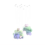 Iridescent Disc Chandelier with Cloud Glass Accents