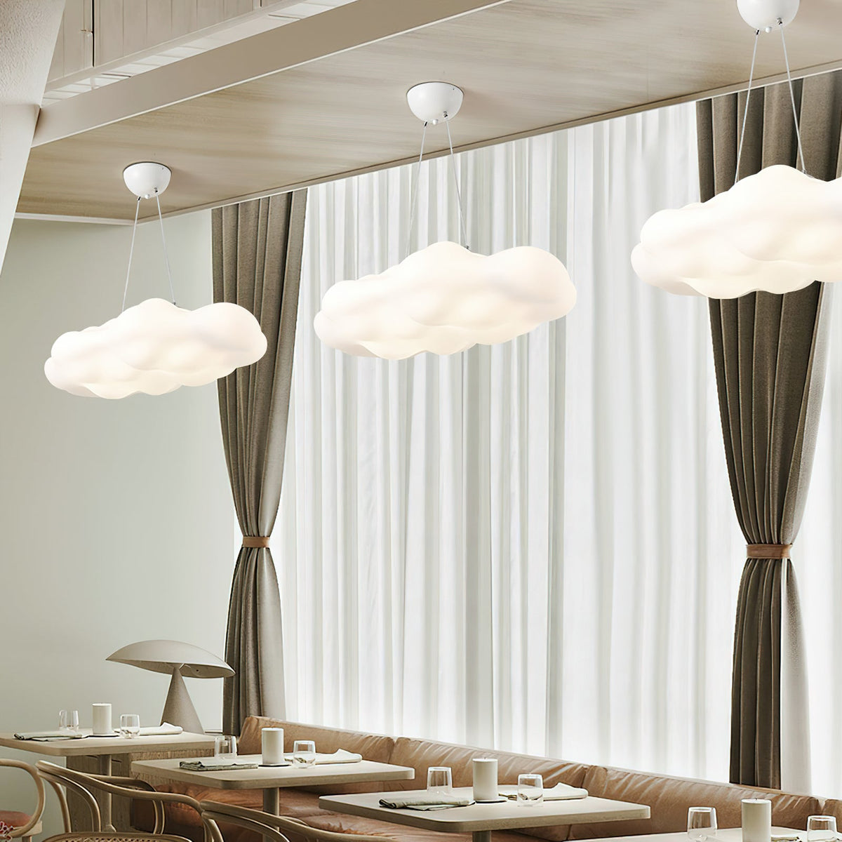 Cloudys Sculptural Pendant Light in White for Modern Interiors