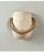 Artisan Travertine Wall Sconce with Hemp Rope Accent
