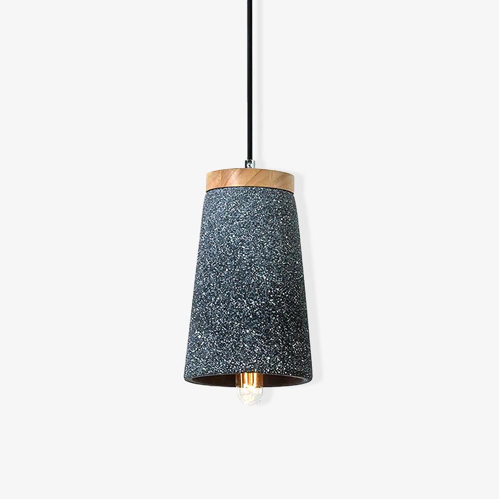 Coburg Pendant Light in Concrete and Wood – Minimalist Ceiling Lamp