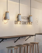 Coburg Pendant Light in Concrete and Wood – Minimalist Ceiling Lamp
