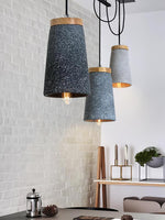 Coburg Pendant Light in Concrete and Wood – Minimalist Ceiling Lamp