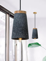 Coburg Pendant Light in Concrete and Wood – Minimalist Ceiling Lamp