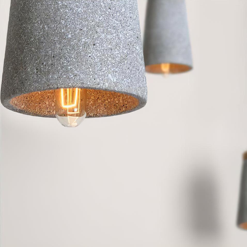 Coburg Pendant Light in Concrete and Wood – Minimalist Ceiling Lamp