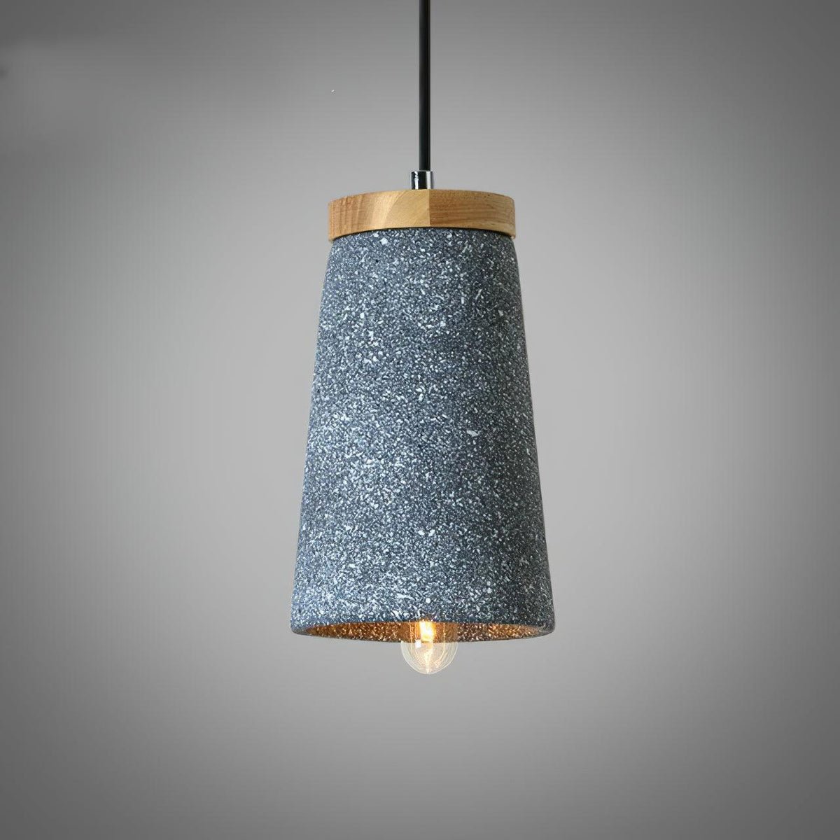 Coburg Pendant Light in Concrete and Wood – Minimalist Ceiling Lamp
