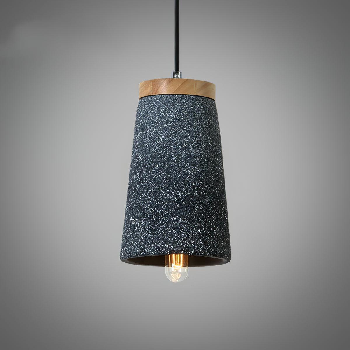 Coburg Pendant Light in Concrete and Wood – Minimalist Ceiling Lamp