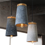 Coburg Pendant Light in Concrete and Wood – Minimalist Ceiling Lamp