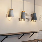 Coburg Pendant Light in Concrete and Wood – Minimalist Ceiling Lamp