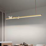 Cohen Butterfly Chandelier – Modern Gold LED Linear Pendant for Dining Room