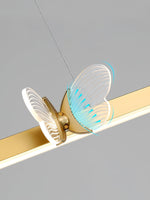 Cohen Butterfly Chandelier – Modern Gold LED Linear Pendant for Dining Room