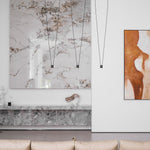 Modular Pendant Chandelier with Matte Lacquered Cables, 1-12 Lights
