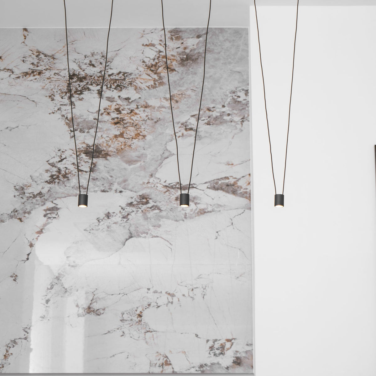 Modular Pendant Chandelier with Matte Lacquered Cables, 1-12 Lights