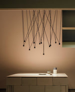 Modular Pendant Chandelier with Matte Lacquered Cables, 1-12 Lights