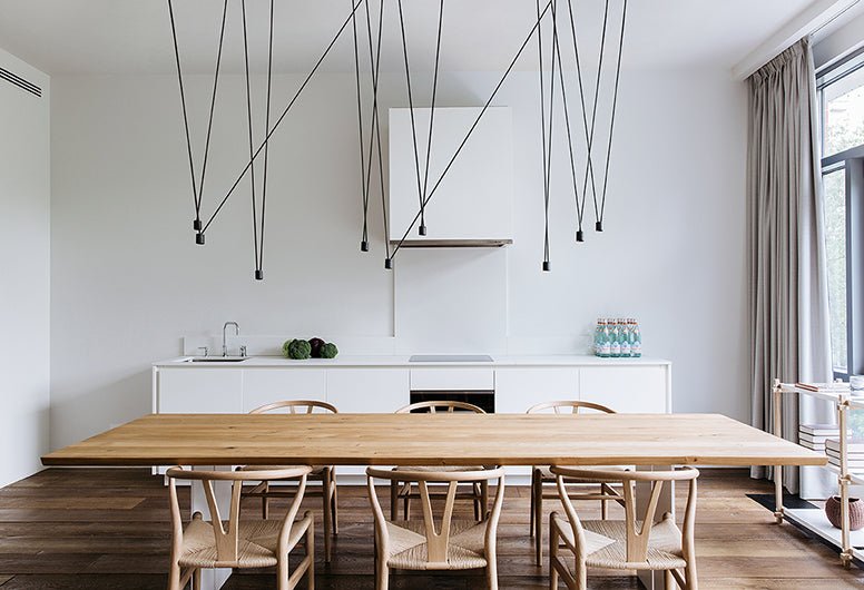 Modular Pendant Chandelier with Matte Lacquered Cables, 1-12 Lights