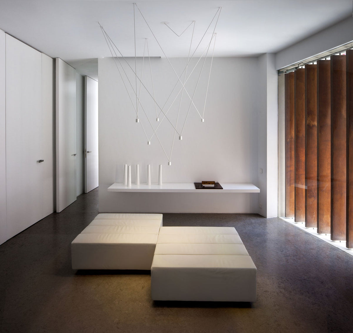 Modular Pendant Chandelier with Matte Lacquered Cables, 1-12 Lights