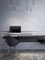 Modular Pendant Chandelier with Matte Lacquered Cables, 1-12 Lights