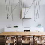 Modular Pendant Chandelier with Matte Lacquered Cables, 1-12 Lights